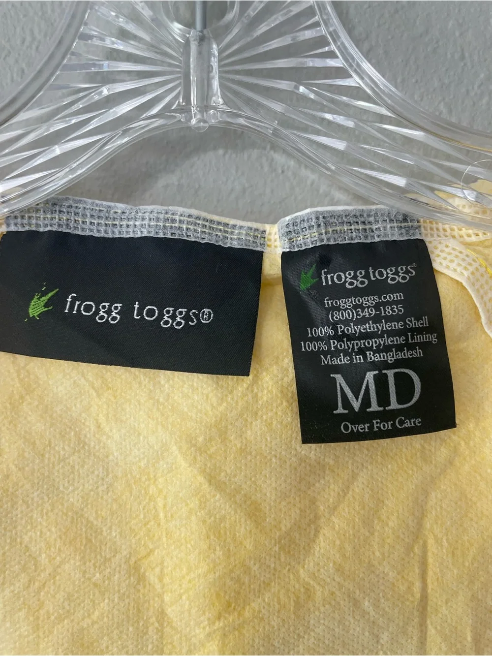 Frog Toggs Ultra-lite Waterproof Rain Suit Women Size MD Yellow Never Worn